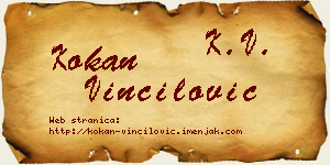 Kokan Vinčilović vizit kartica